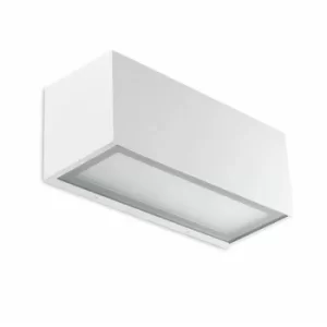 Image of Lia wall lamp, white aluminum and glass