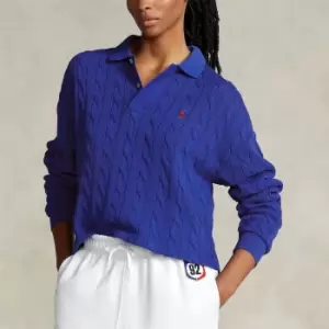 Image of Polo Ralph Lauren Womens Long Sleeve-Polo Shirt - Bright Royal - XL