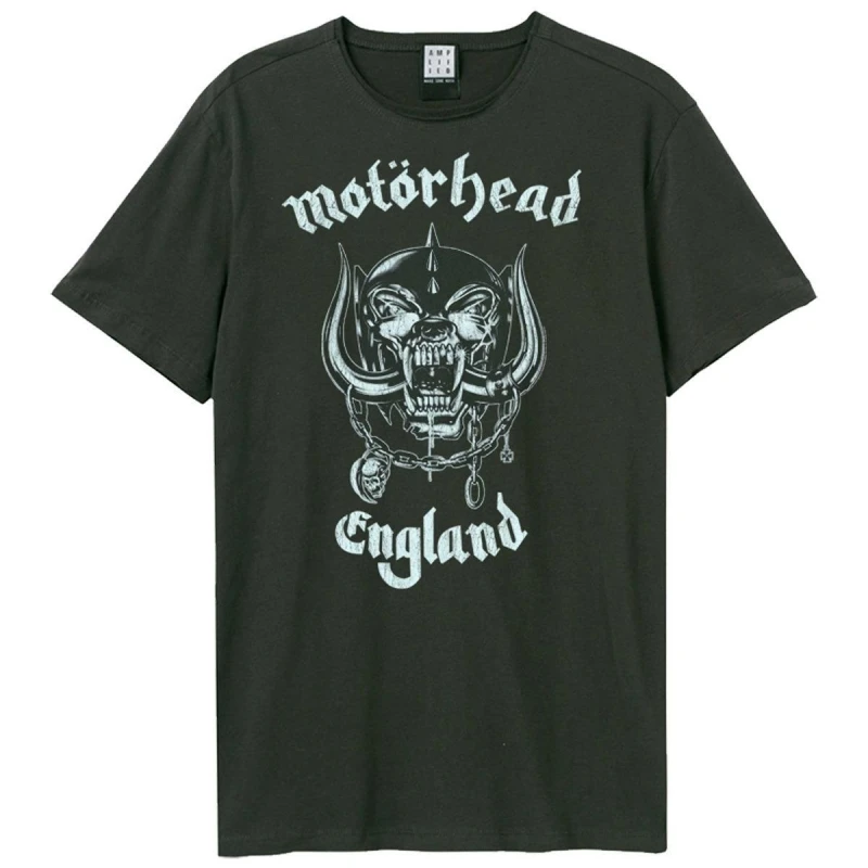 Image of Amplified Amplified Men England Motorhead T-Shirt in Charcoal Size: Small Charcoal S Male 5063470044948