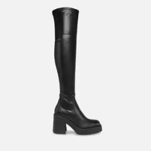 Image of Steve Madden Clifftop Faux Leather Heeled Knee Boots - UK 6