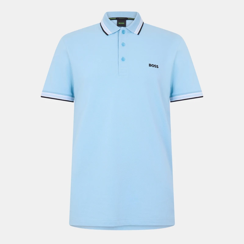Image of Boss Mens HBG Paddy Polo Shirt with Contrast Tipping PstlBlue 455 male S