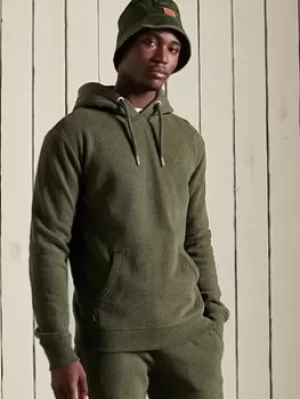 Image of Superdry Vintage Logo Emb Hoodie, Olive Size M Men
