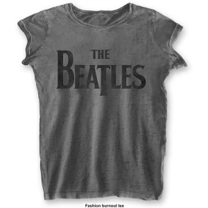 Image of The Beatles - Drop T Logo Womens Medium T-Shirt - Grey