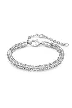 Image of Rhodium Crystal Diamante Tube Bracelet