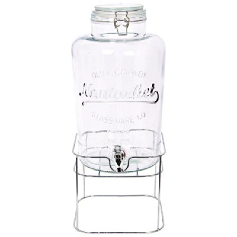 Image of Rink Drink Glass Drinks Dispenser With Tap & Chrome Stand - 8.7L