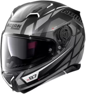 Image of Nolan N87 Originality N-Com Helmet, black-white, Size S, black-white, Size S