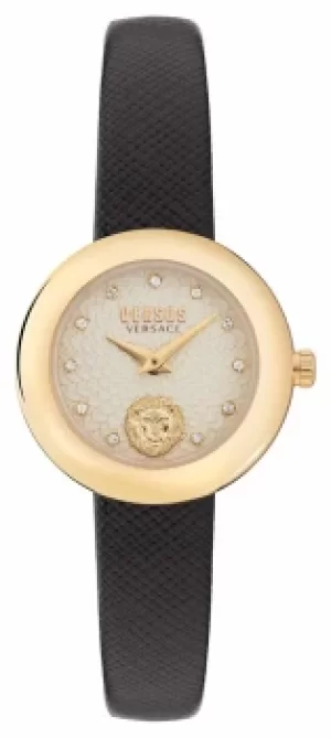 Image of Versus Versace Versus Lea Petite Extensi Black Leather Strap Watch