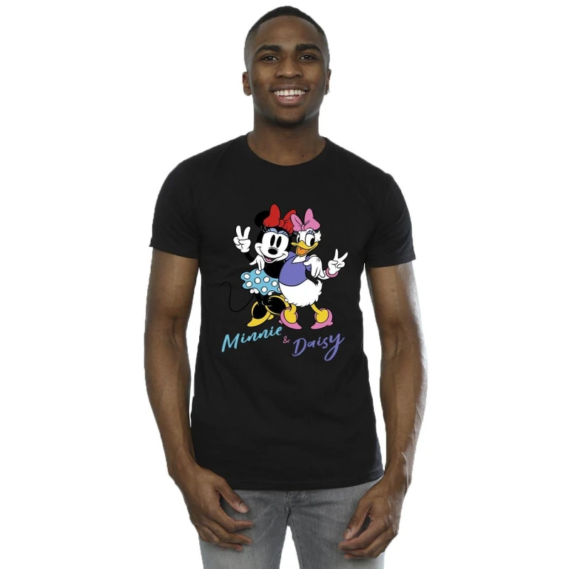 Image of Disney Men Minnie Mouse And Daisy T-Shirt in Black Size: Small Black S Male 5063153625471