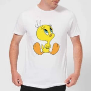 Image of Looney Tunes Tweety Sitting Mens T-Shirt - White - L