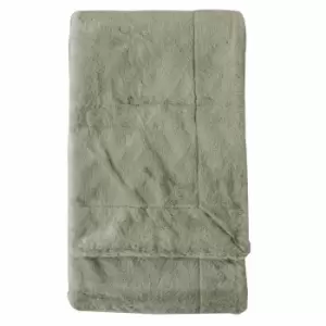 Image of Crossland Grove Faux Fur Throw Pale Green 1400x1800mm