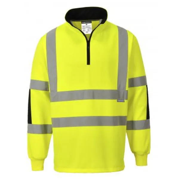 Image of Portwest Xenon Half Zip Hi Vis Pullover B308YER6XL Colour: Yellow