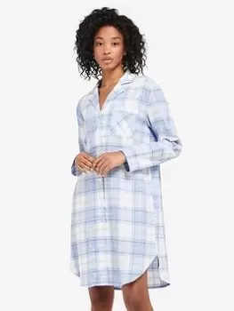 Image of Barbour Etta Check Nightshirt - Blue Size L, Women