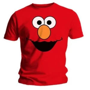 Image of Sesame Street - Elmos Face Red Unisex XX-Large T-Shirt - Red