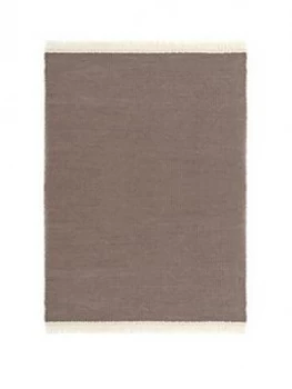 Image of Reversible Plain Rug With Fringe