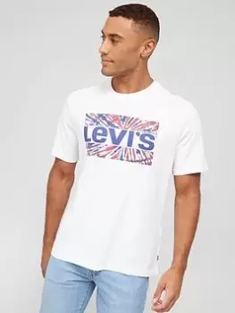 Image of Levis Large Logo Infill Fit T-Shirt, White, Size S, Men