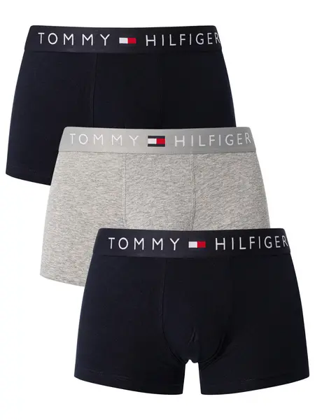 Image of Tommy Hilfiger 3 Pack Original Trunks Desert Sky/Grey Heather/Desert Sky L