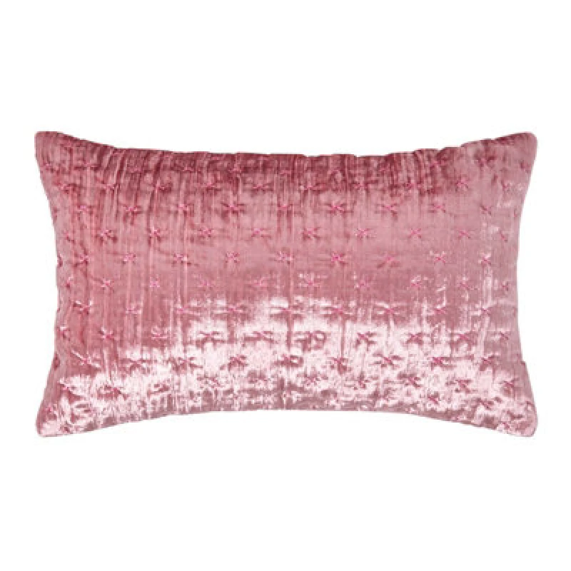 Image of Homescapes Crushed Velvet Cushion Cover Bright Pink