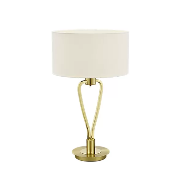 Image of Paris Ii Classic Table Lamp with Round Shade Brass Matt