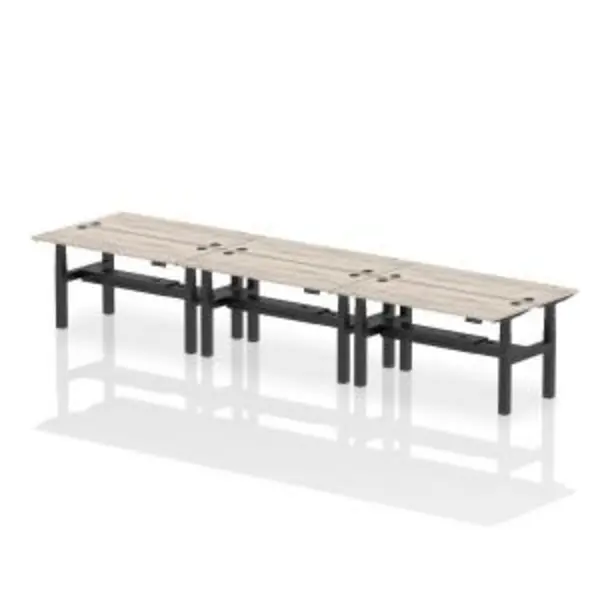 Image of Air Back-to-Back 1600 x 600mm Height Adjustable 6 Person Bench Desk DYNHA02256
