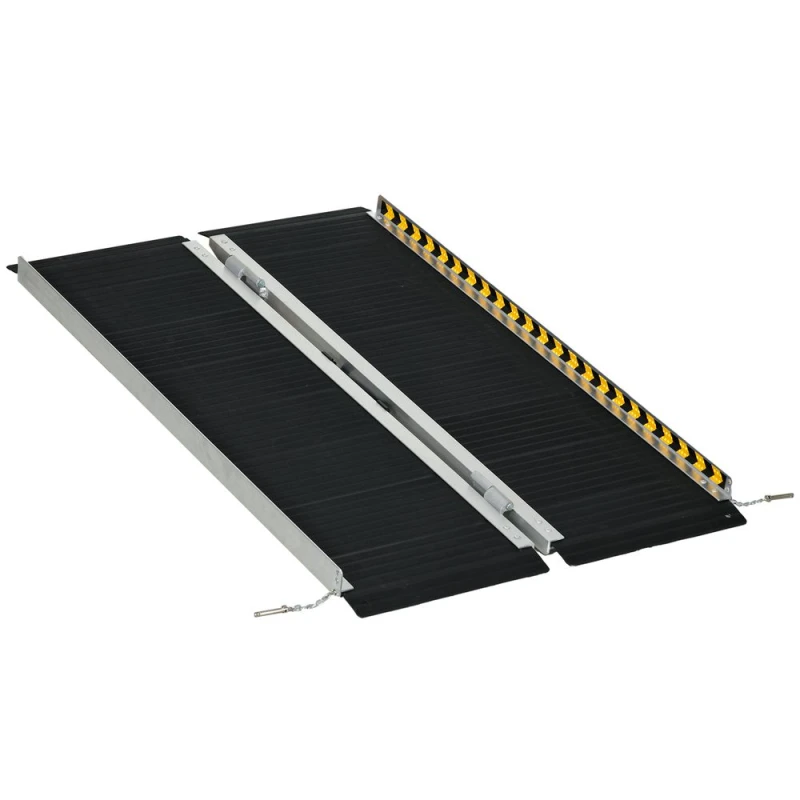Image of HOMCOM Folding Aluminium Wheelchair Ramp 272KG Capacity for Home 122x73cm - Homcom 5056725336646