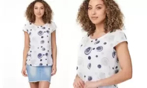 Image of Polka Dot Cap Sleeve Blouse: S