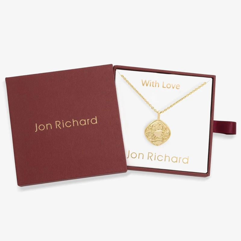 Image of Jon Richard Gold Plated Molten Horoscope Necklace - Cancer Gold female One Size