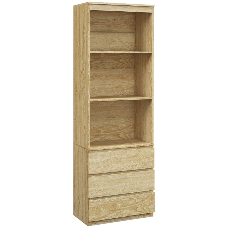 Image of HOMCOM 180cm Tall Bookshelf Free Standing Storage Shelf Unit With Storage Oak, Brown 836-564V00AK