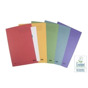 Image of Elba Foolscap Square Cut Folder Recycled Mediumweight 285gsm 32mm Assorted Pack of 25