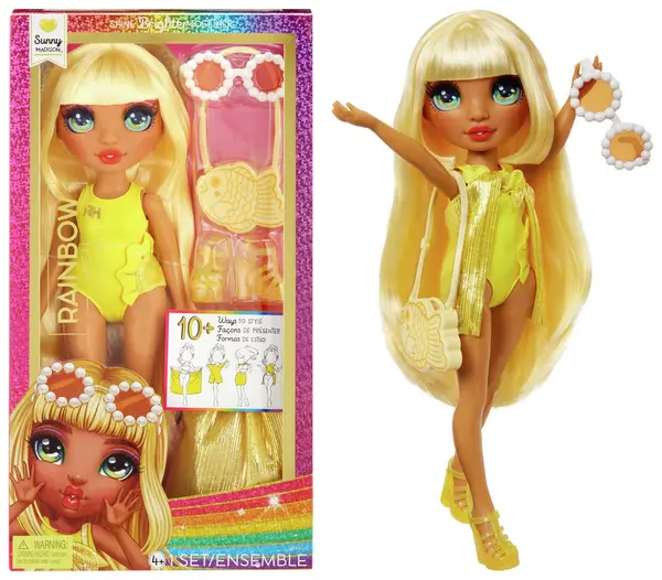 Image of Rainbow High Rainbow High Swim & Style Doll - Sunny (Yellow) - 27cm