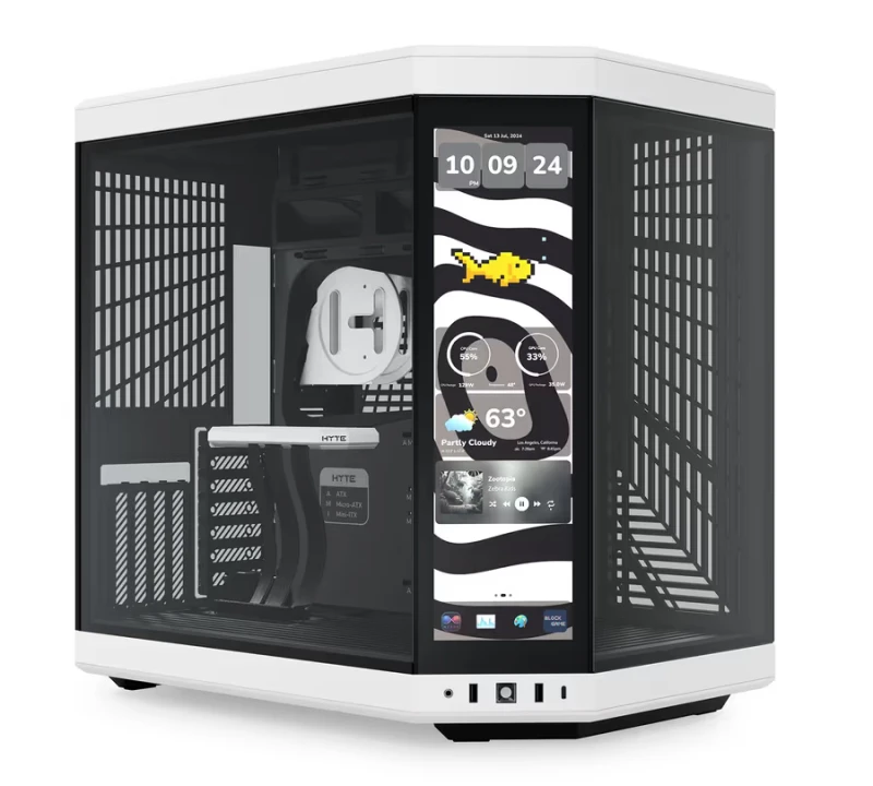 Image of HYTE Y70 TOUCH 14.9" Infinite Dual Chamber Mid-Tower ATX Case - Panda - CS-HYTE-Y70TTI-WB