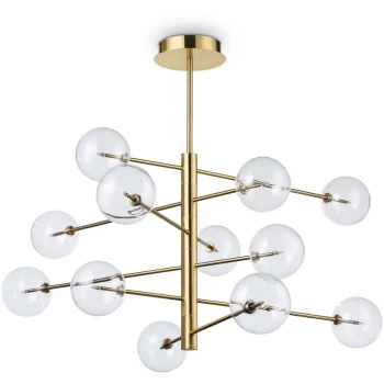 Image of Ideal Lux Equinoxe - 12 Light Multi Arm Ceiling Pendant Light Antique Brass