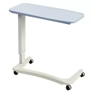 Image of NRS Healthcare Easylift Overbed / Chair Table Light Blue - Wheelchair version