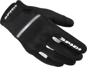 Image of Spidi Flash Motorcycle Gloves, black-white Size M black-white, Size M