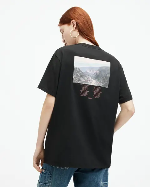 Image of AllSaints Credi Printed Boyfriend T-Shirt