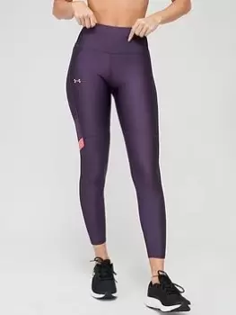 Image of Under Armour Mesh Panel Leggings - Purple, Purple, Size S, Women