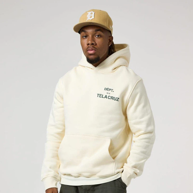 Image of TELA CRUZ Mens Over the Head Hoodie OTH Hoodies X Small Cream 53333369310