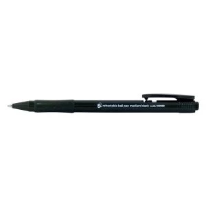 Image of 5 Star Office Retractable Stick Ball Pen 1.0mm Tip 0.7mm Line Black Pack of 20