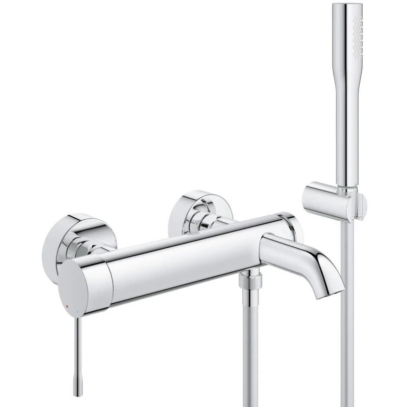 Image of Grohe Essence 1/2" Single Lever Bath/shower Mixer Set With Stick Hand Shower (33628001)