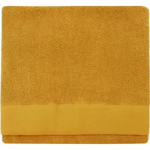 Image of Textured Weave Bath Towel 70x130cm Ochre - Ochre - Furn.