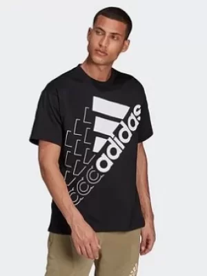 Image of adidas Essentials Logo T-Shirt (gender Neutral), Blue/White, Size S, Men