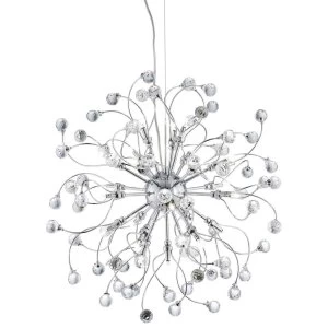 Image of 24 Light Ceiling Pendant Chrome with Crystals, G4 Bulb
