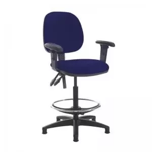 Image of Jota draughtsmans chair with adjustable arms - Ocean Blue