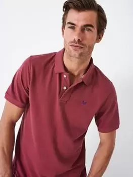 Image of Crew Clothing Ocean Polo, Dark Red, Size S, Men