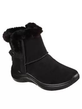 Image of Skechers On-the-go Midtown Suede Chugga Calf Boots, Black, Size 7, Women