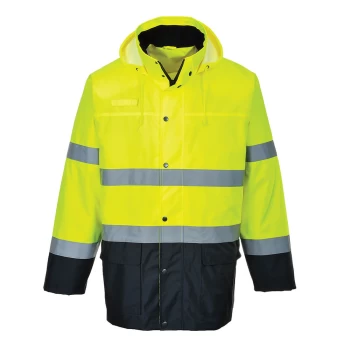Image of Oxford Weave 150D Class 3 Lite Hi Vis 2-Tone Traffic Jacket Yellow / Navy S