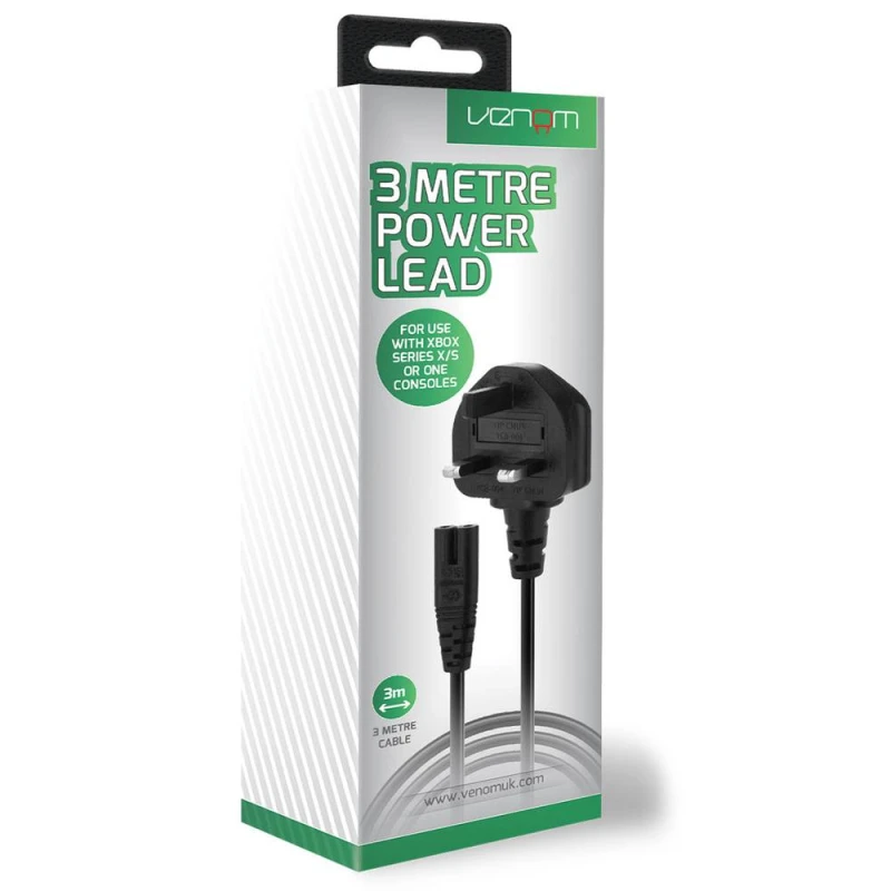 Image of Venom Venom 3 Metre Replacement Power Lead For Xbox