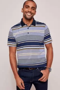 Image of Short Sleeve Birdseye Stripe Polo Shirt