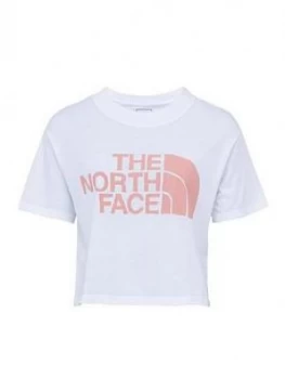 Image of The North Face Short Sleeve Half Dome Cropped Tee - White