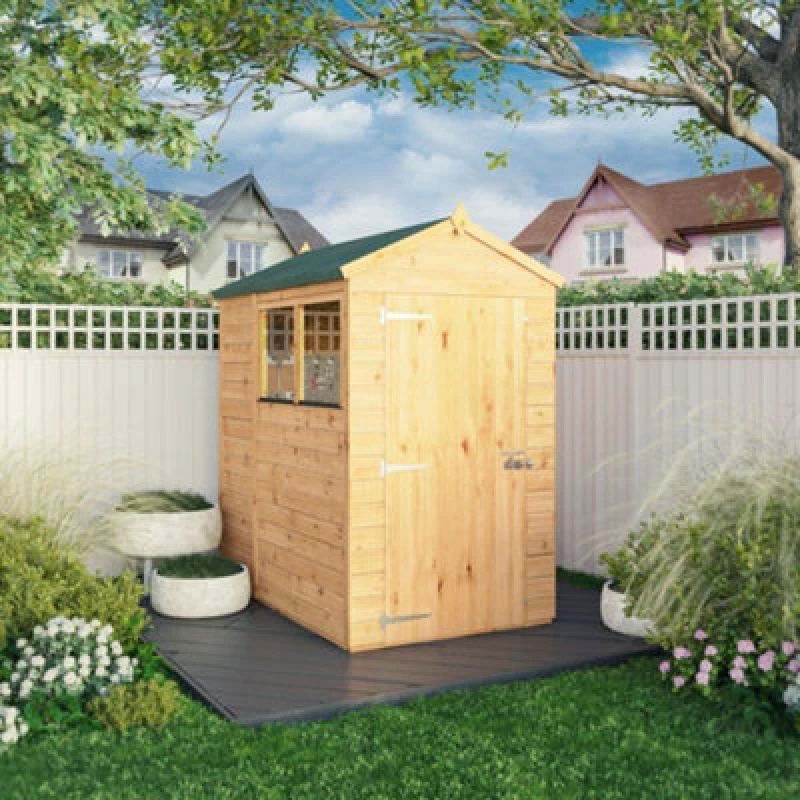 Image of Mercia 6 x 4 Woodsman Shiplap Apex Shed, Brown SI-100-001-0001