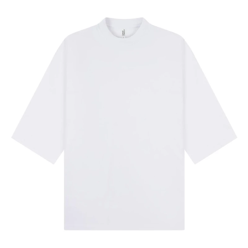 Image of Casual Classics Mens Tall Oversized Half-Sleeved T-Shirt in White Size: Small White Male S